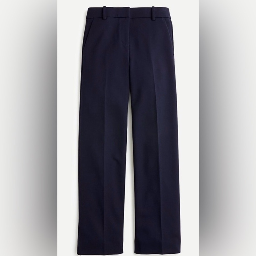 J.Crew Hayden Cropped Linen Trousers, Navy Blue